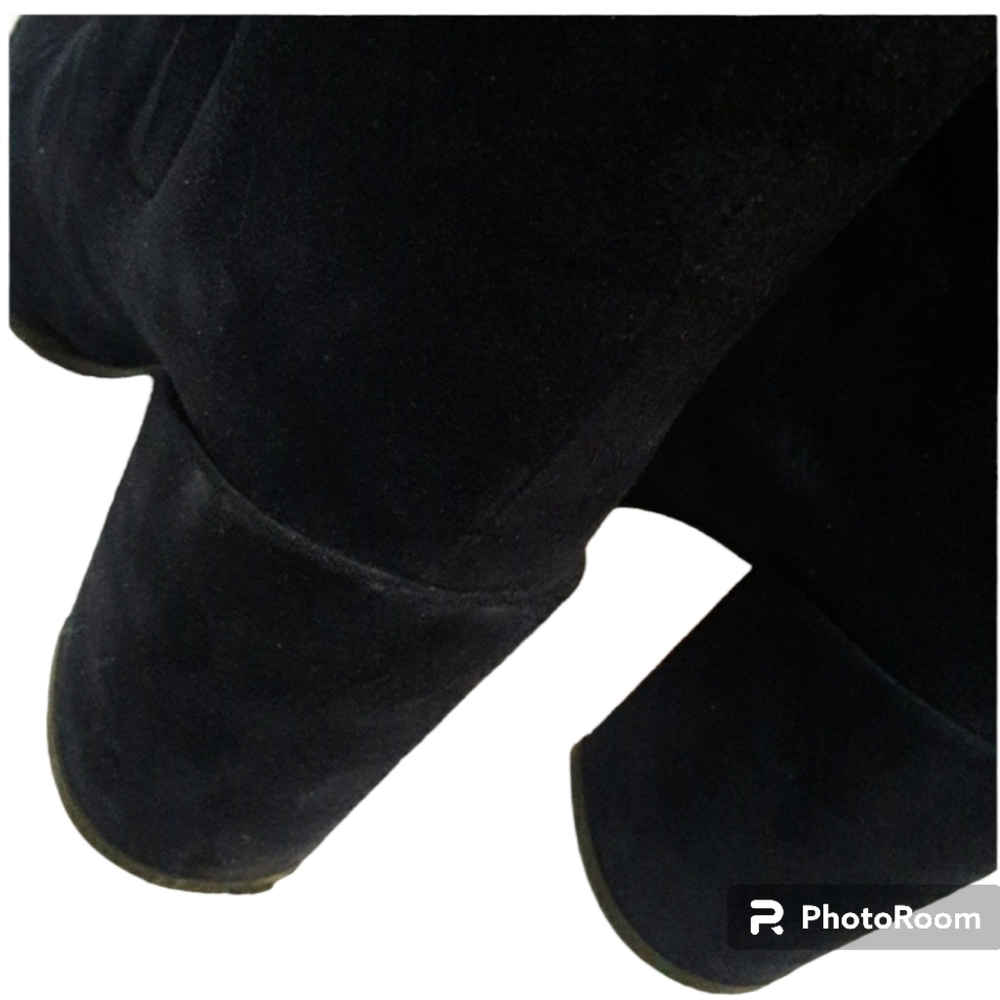 Stuart Weitzman Straighten Nice Blue Suede Boots - Picture 9 of 13